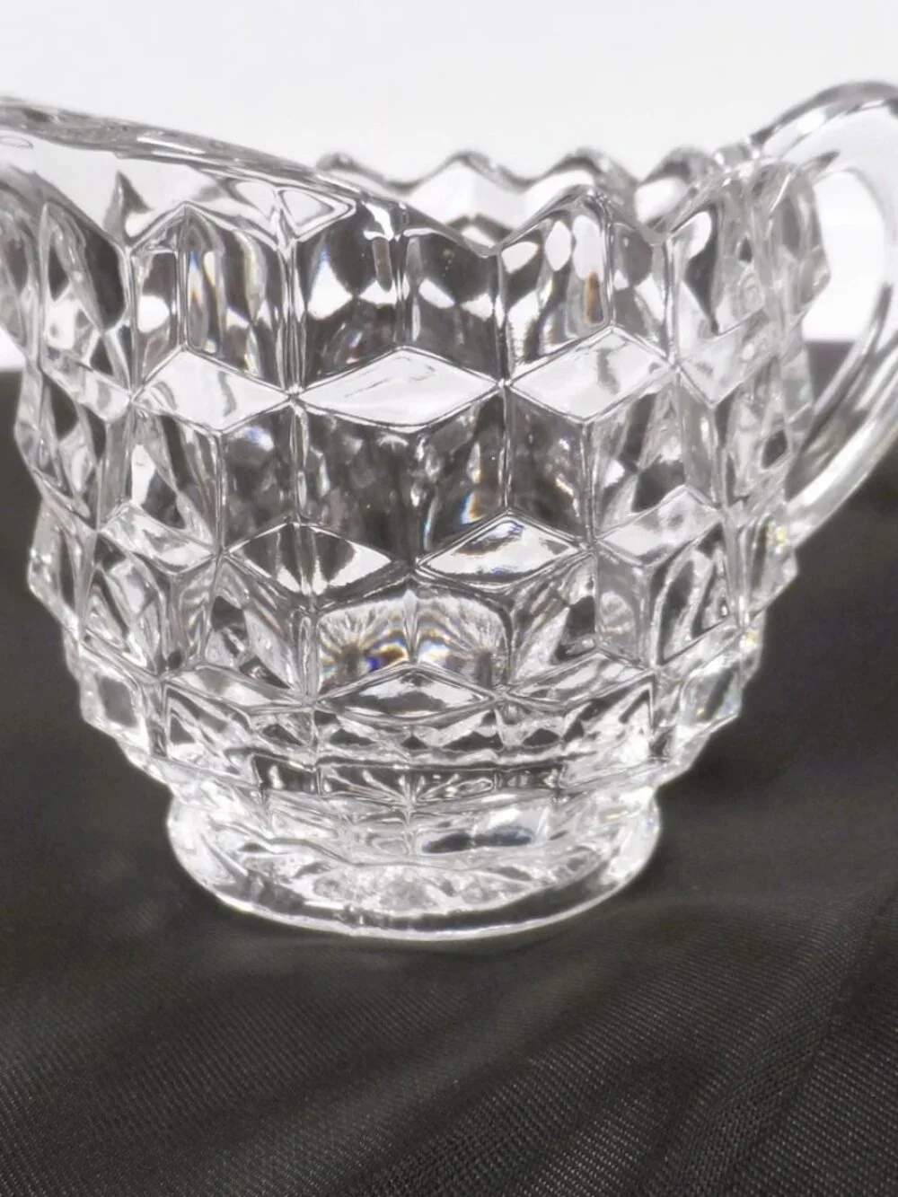 Fostoria American Cubist Clear Glass Creamer Pitcher 3